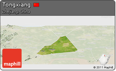 Satellite Panoramic Map of Tongxiang, lighten
