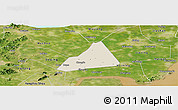 Shaded Relief Panoramic Map of Tongxiang, satellite outside