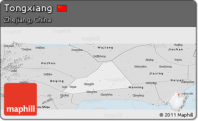 Silver Style Panoramic Map of Tongxiang