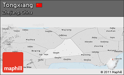 Silver Style Panoramic Map of Tongxiang