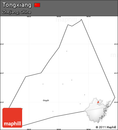 Blank Simple Map of Tongxiang, cropped outside