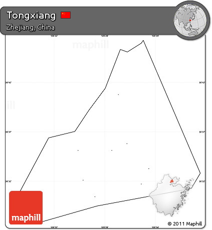 Blank Simple Map of Tongxiang, cropped outside, no labels