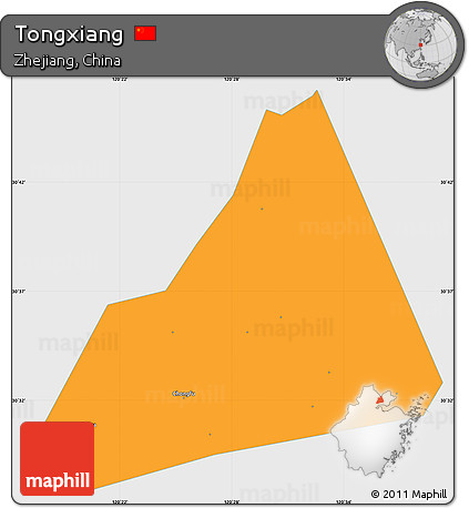 Political Simple Map of Tongxiang, single color outside
