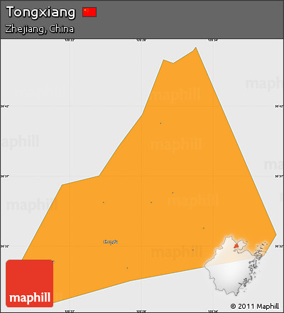 Political Simple Map of Tongxiang, single color outside