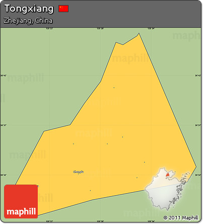 Savanna Style Simple Map of Tongxiang, cropped outside