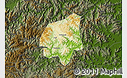 Physical Map of Wencheng, darken