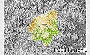 Physical Map of Wencheng, desaturated
