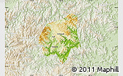 Physical Map of Wencheng, lighten