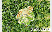 Physical Map of Wencheng, satellite outside