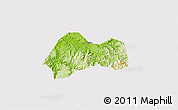 Physical 3D Map of Xinchang, cropped outside