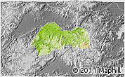Physical 3D Map of Xinchang, desaturated