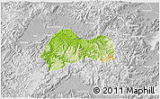 Physical 3D Map of Xinchang, lighten, desaturated