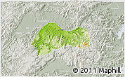 Physical 3D Map of Xinchang, lighten, semi-desaturated