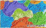Physical 3D Map of Xinchang, political outside