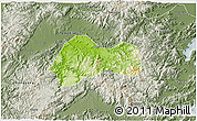 Physical 3D Map of Xinchang, semi-desaturated