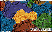 Political 3D Map of Xinchang, darken
