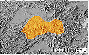 Political 3D Map of Xinchang, desaturated