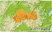 Political 3D Map of Xinchang, physical outside