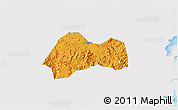 Political 3D Map of Xinchang, single color outside