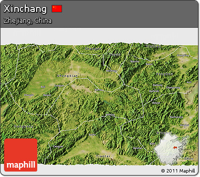 Satellite 3D Map of Xinchang
