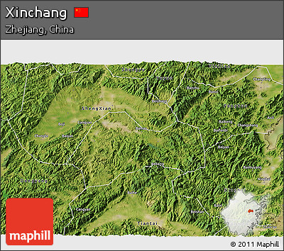 Satellite 3D Map of Xinchang