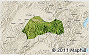 Satellite 3D Map of Xinchang, shaded relief outside