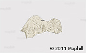 Shaded Relief 3D Map of Xinchang, cropped outside