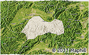 Shaded Relief 3D Map of Xinchang, satellite outside