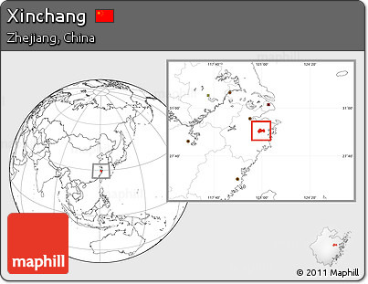 Blank Location Map of Xinchang
