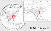 Blank Location Map of Xinchang, highlighted country, within the entire country