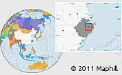 Political Location Map of Xinchang, highlighted country, highlighted parent region
