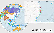 Political Location Map of Xinchang, highlighted country