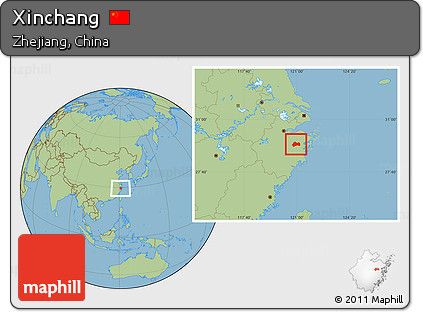 Savanna Style Location Map of Xinchang