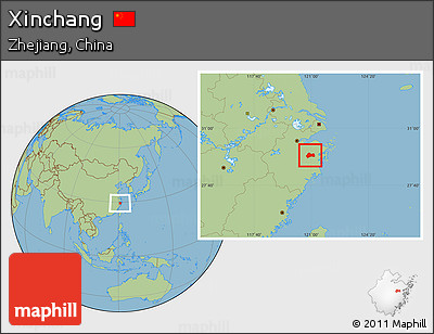 Savanna Style Location Map of Xinchang