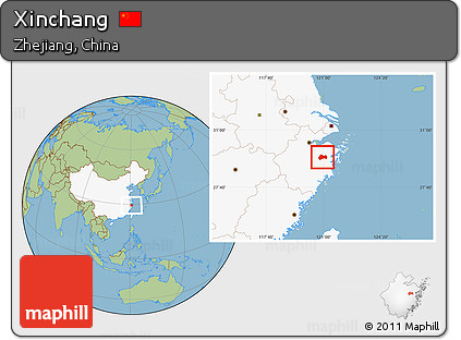 Savanna Style Location Map of Xinchang, highlighted country