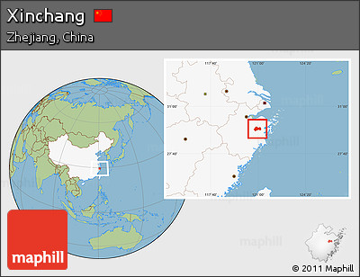 Savanna Style Location Map of Xinchang, highlighted country