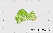 Physical Map of Xinchang, cropped outside