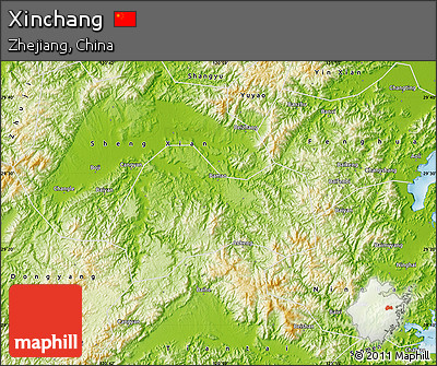 Physical Map of Xinchang