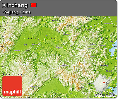 Physical Map of Xinchang