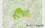 Physical Map of Xinchang, lighten