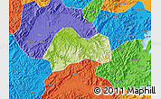 Physical Map of Xinchang, political outside