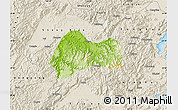 Physical Map of Xinchang, shaded relief outside
