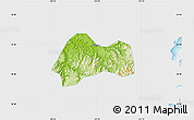 Physical Map of Xinchang, single color outside