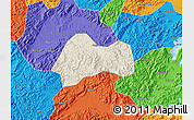 Shaded Relief Map of Xinchang, political outside