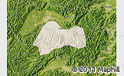 Shaded Relief Map of Xinchang, satellite outside