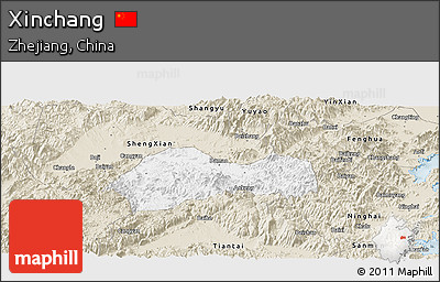 Classic Style Panoramic Map of Xinchang