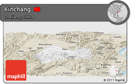 Classic Style Panoramic Map of Xinchang