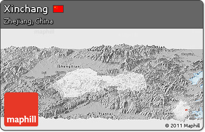 Gray Panoramic Map of Xinchang