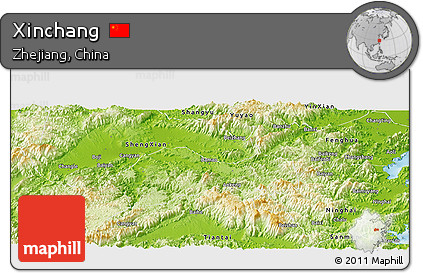 Physical Panoramic Map of Xinchang