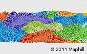 Physical Panoramic Map of Xinchang, political outside